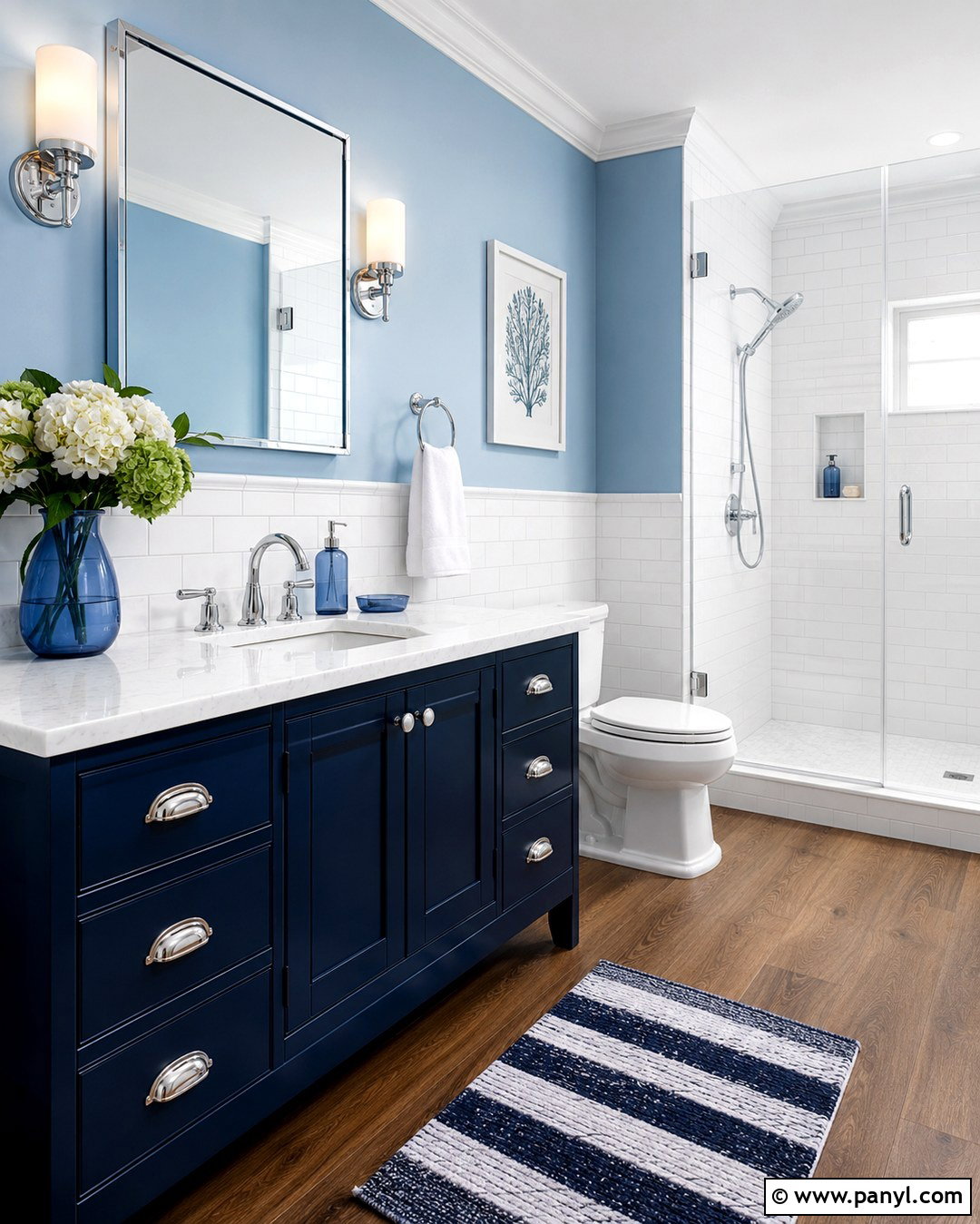 Light Blue Bathroom Walls With White Tile - 20 Blue For Bathroom Walls