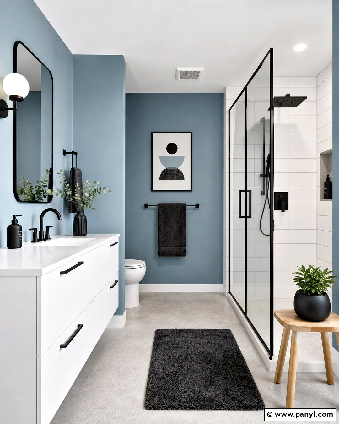 Light Blue Bathroom With Black Accents - 20 light blue bathroom decor ideas