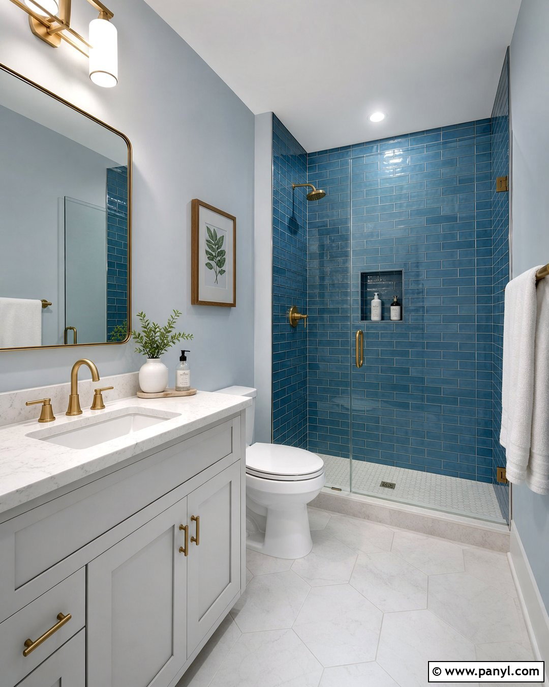 Light Blue Bathroom With Blue Tile - 25 Bathroom With Light Blue Walls