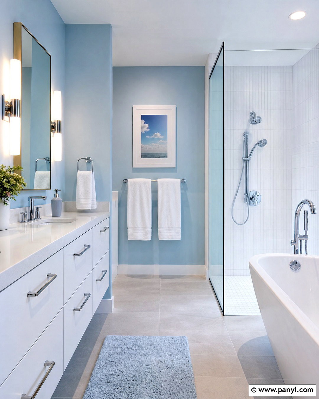 Light Blue Bathroom With Chrome Fixtures - 20 light blue bathroom ideas