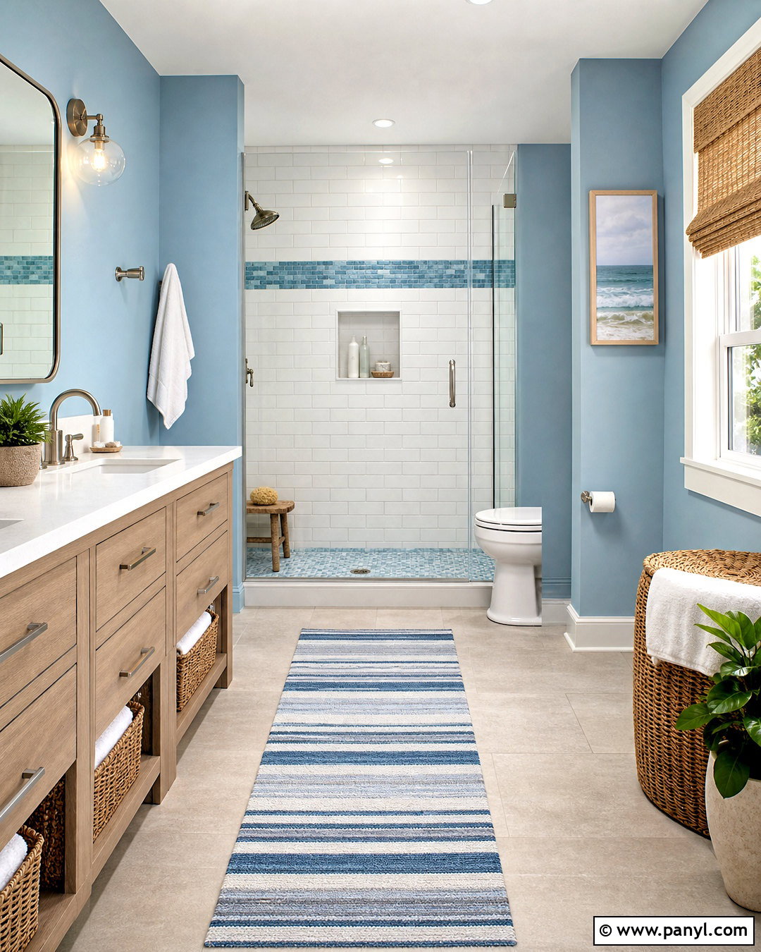 Light Blue Bathroom With Coastal Decor - 20 light blue bathroom ideas