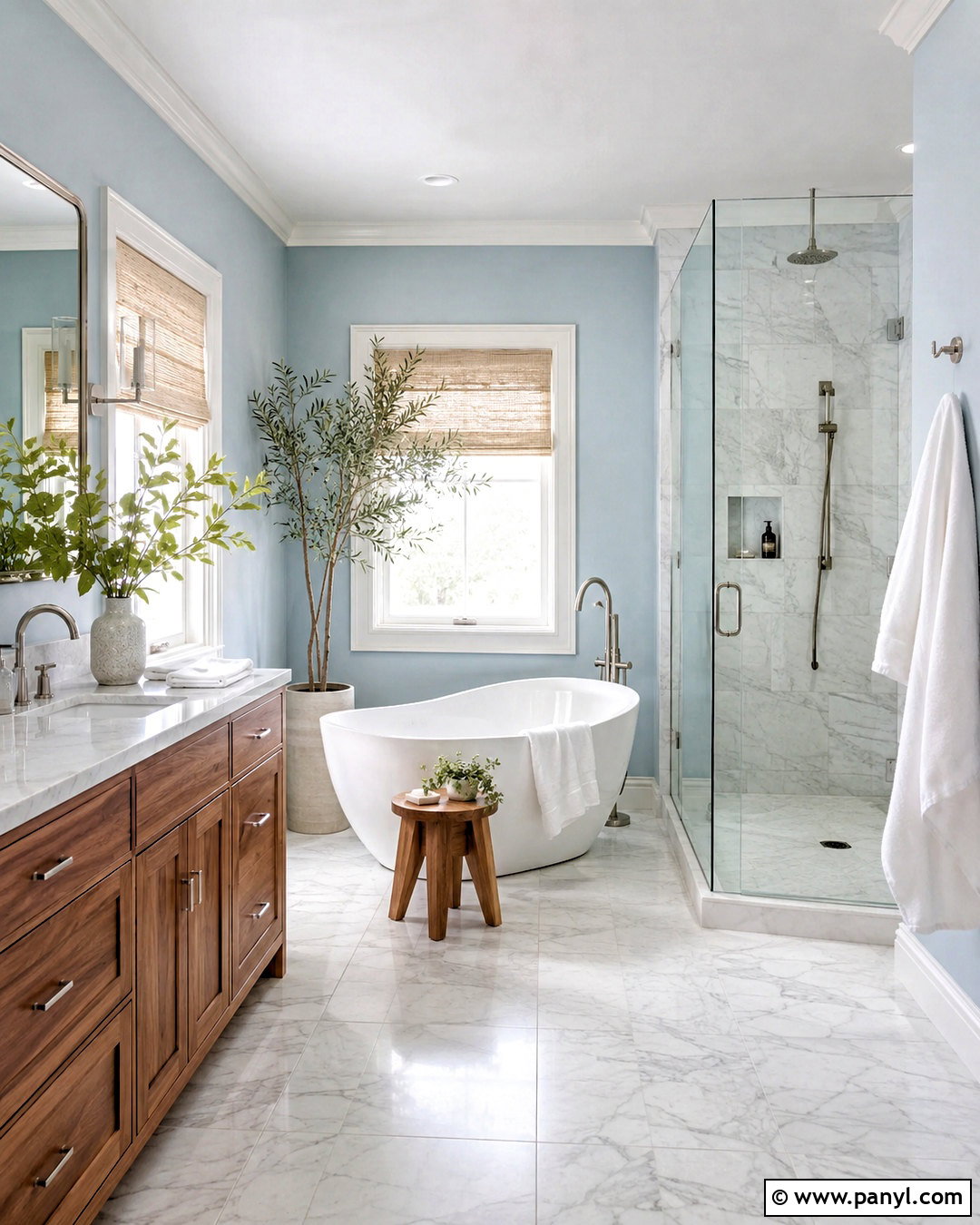 Light Blue Bathroom With Freestanding Tub - 20 light blue bathroom decor ideas