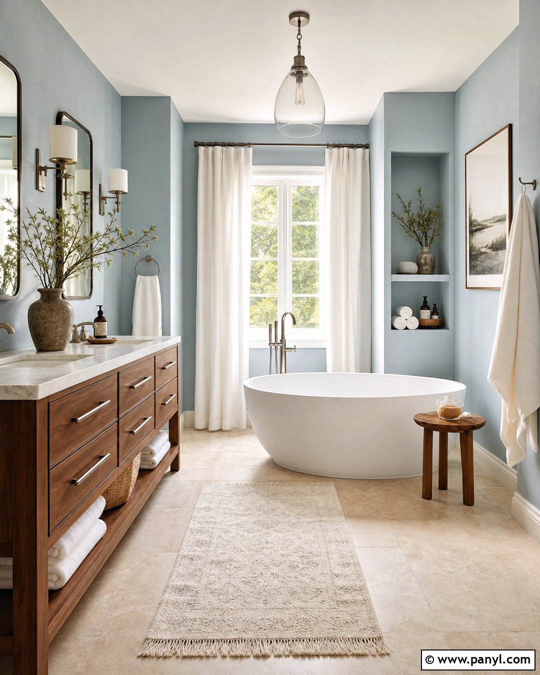 Light Blue Bathroom With Freestanding Tub - 20 light blue bathroom ideas