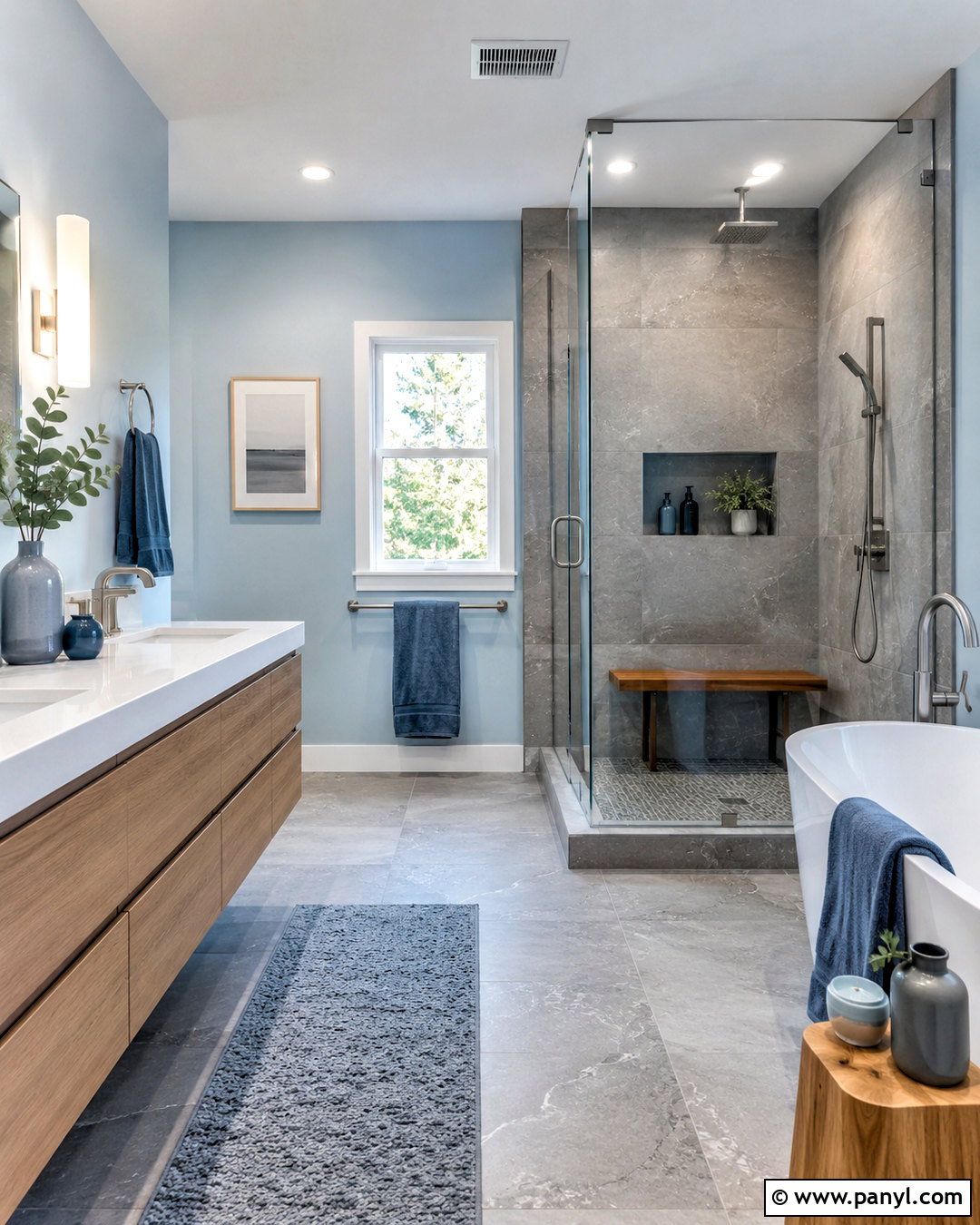 Light Blue Bathroom With Gray Tile - 20 light blue bathroom decor ideas