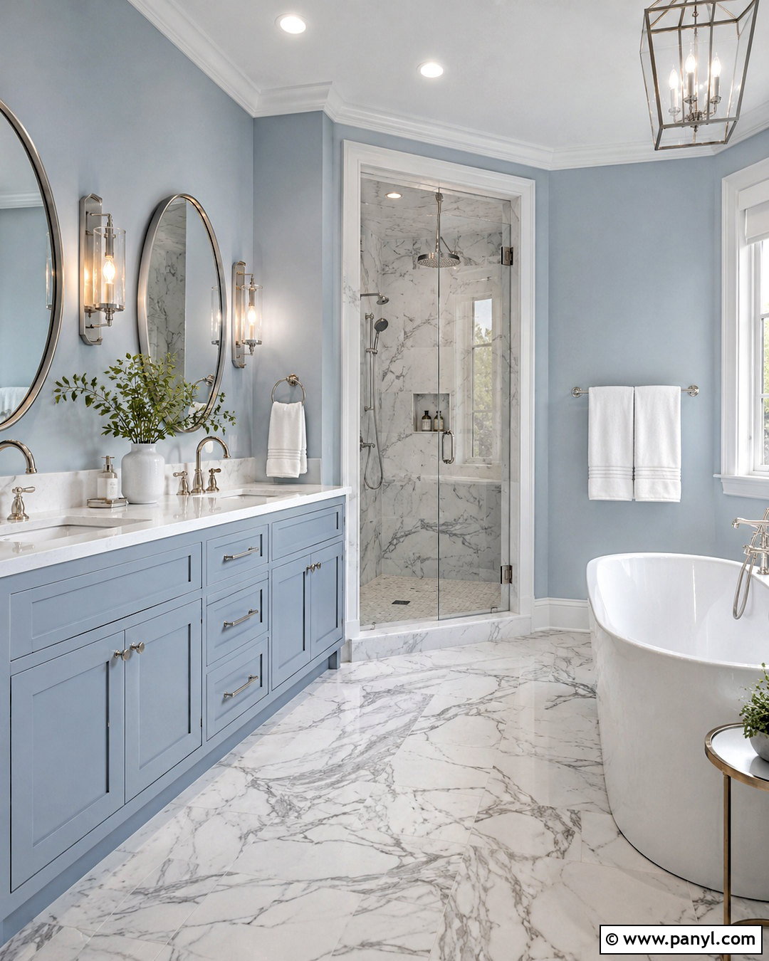 Light Blue Bathroom With Marble - 20 light blue bathroom decor ideas
