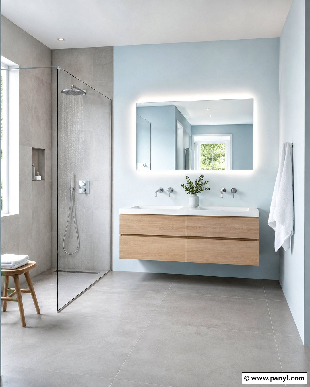 Light Blue Bathroom With Minimal Decor - 20 light blue bathroom decor ideas