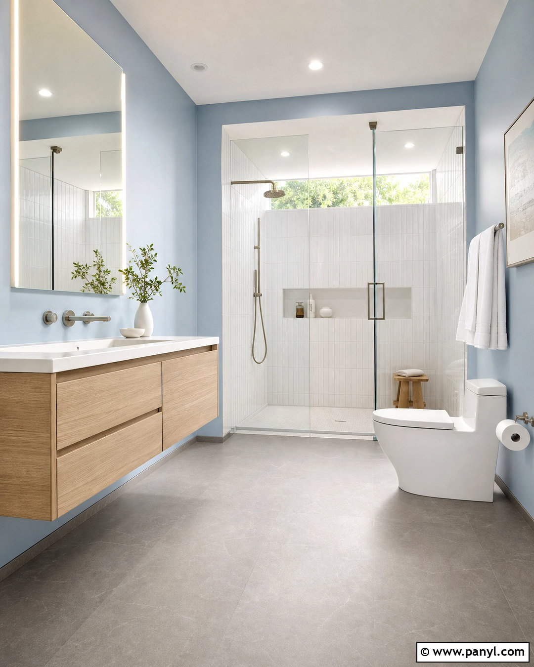 Light Blue Bathroom With Modern Decor - 20 light blue bathroom ideas