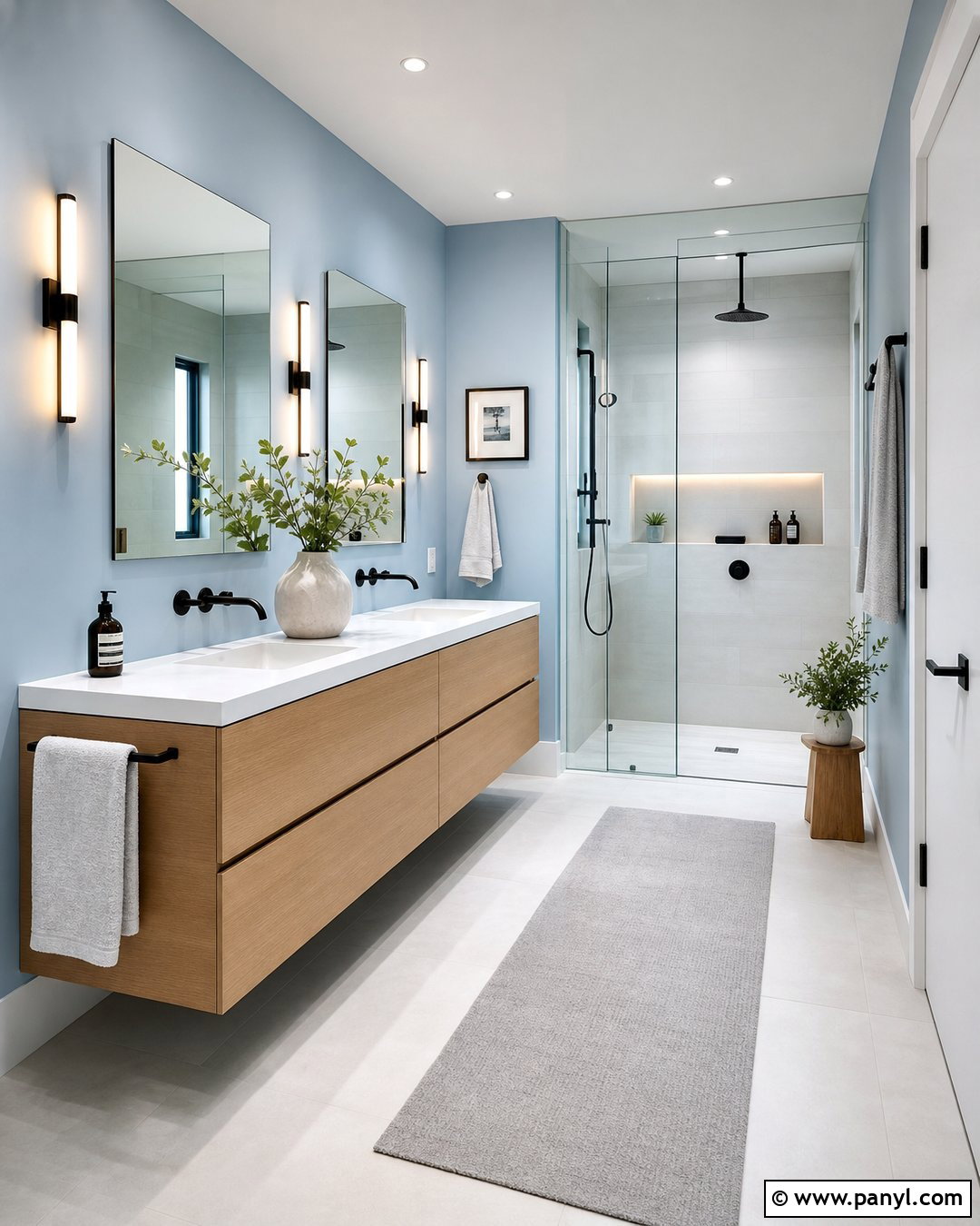Light Blue Bathroom With Modern Decor - 25 Bathroom With Light Blue Walls