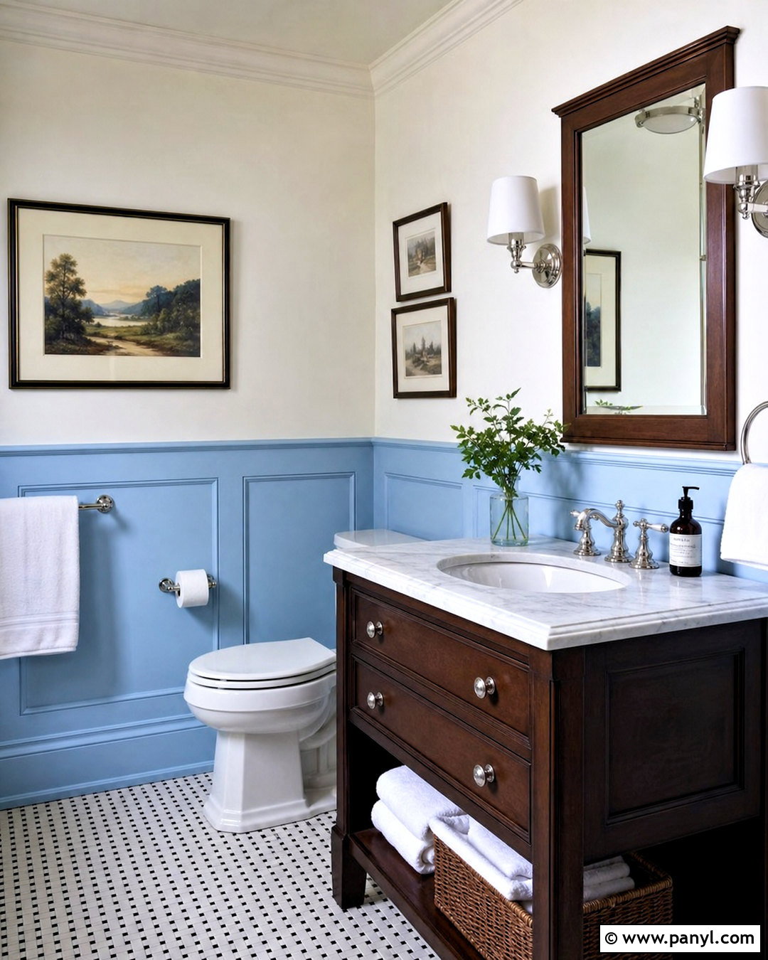 Light Blue Bathroom With Wainscoting - 20 light blue bathroom ideas