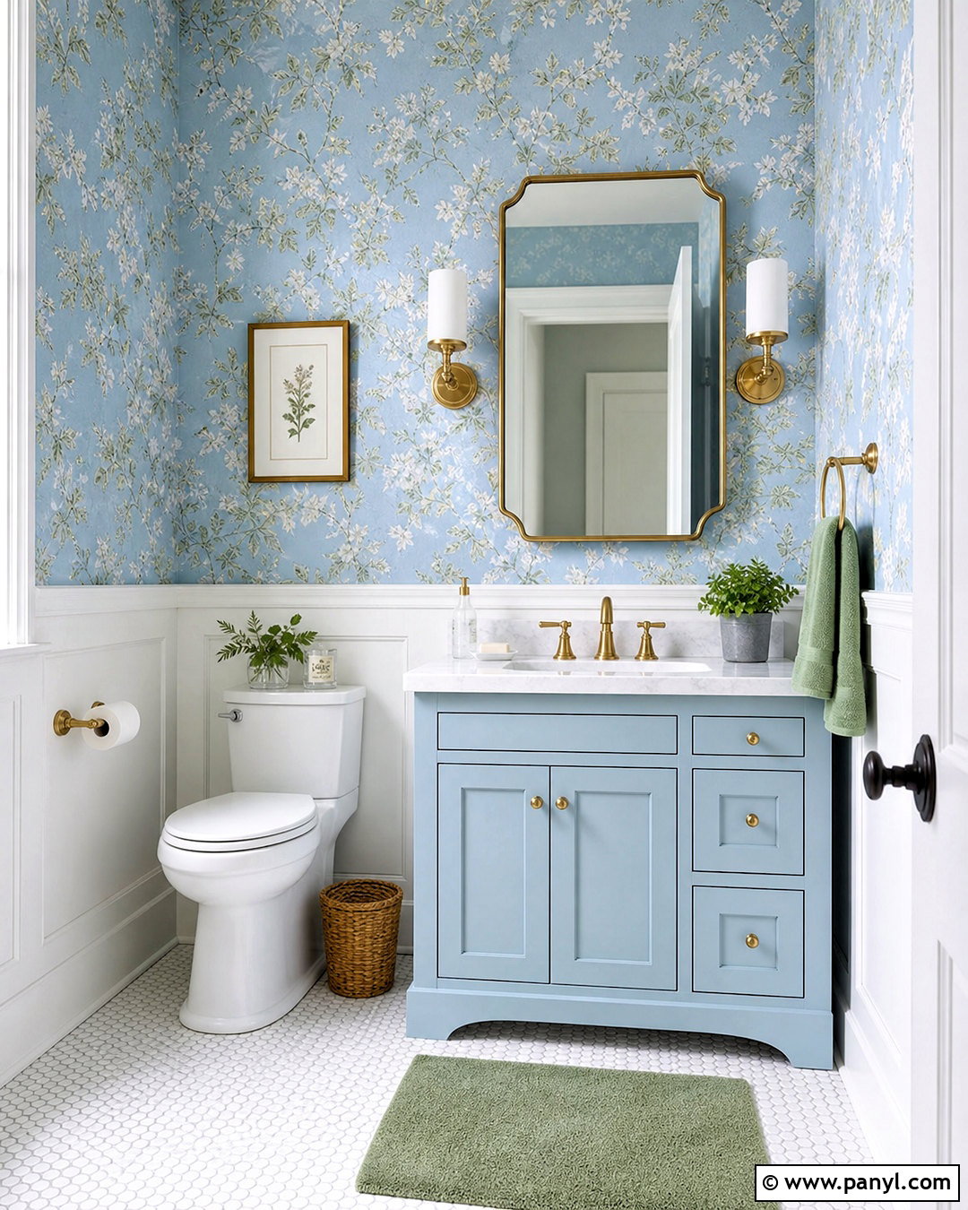 Light Blue Bathroom With Wallpaper - 20 light blue bathroom ideas