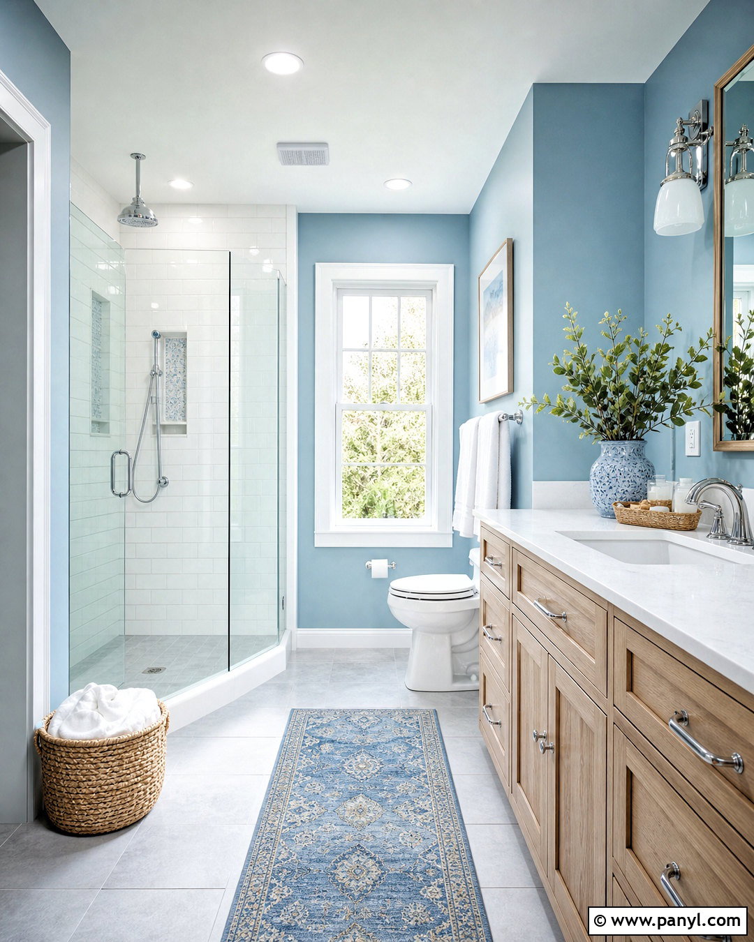Light Blue Bathroom With White Subway Tile - 20 light blue bathroom ideas