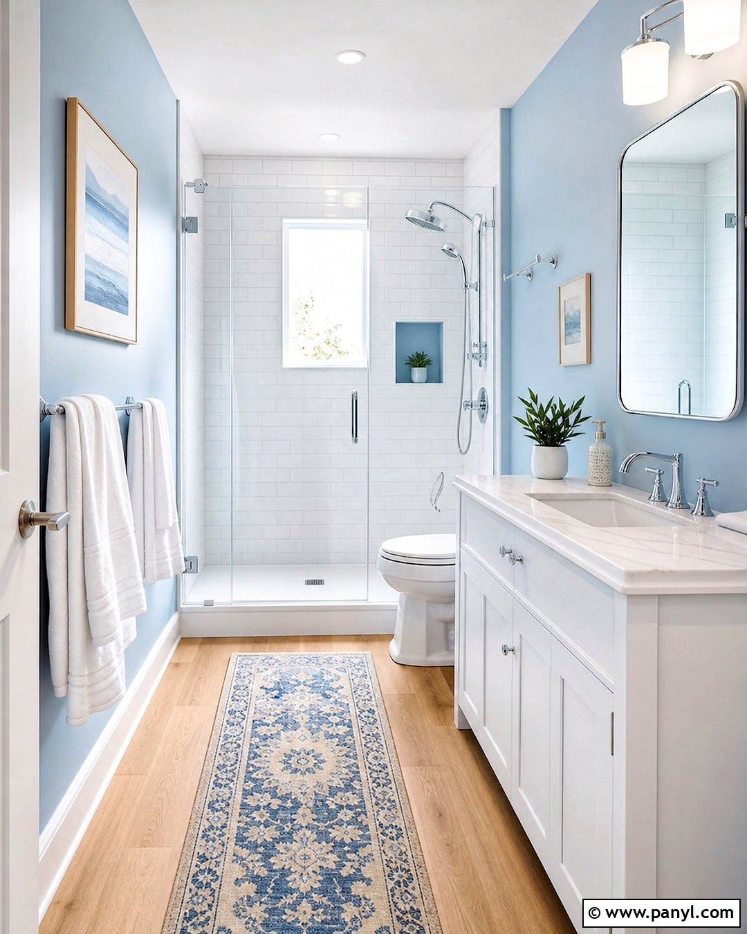 Light Blue Bathroom With White Tile - 20 small blue bathroom ideas