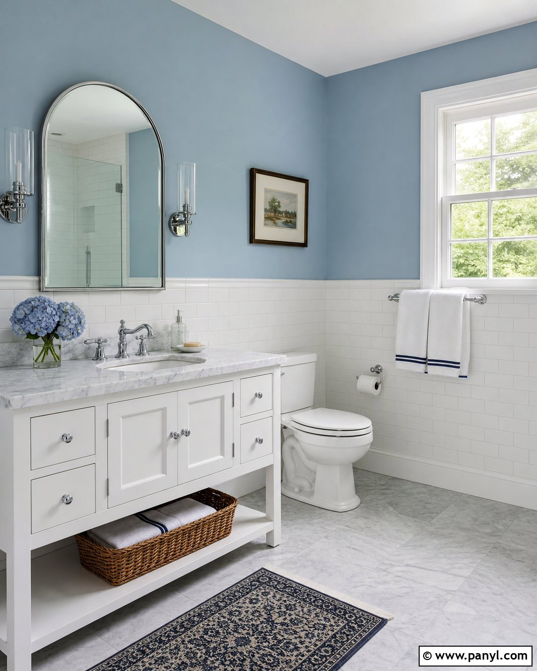 Light Blue Bathroom With White Tile - 35 Light Blue Wall Color Ideas