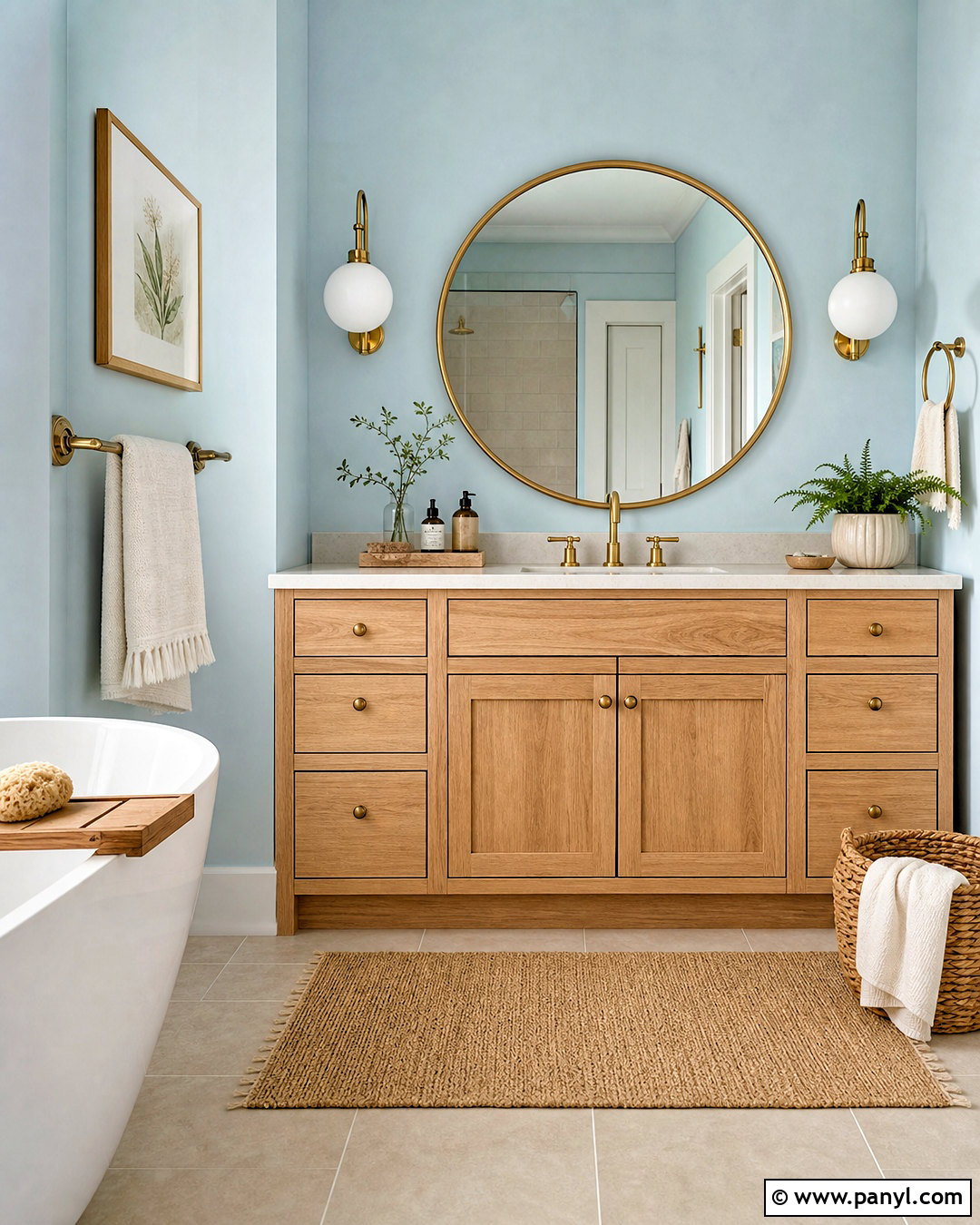 Light Blue Bathroom With Wood Vanity - 20 light blue bathroom ideas
