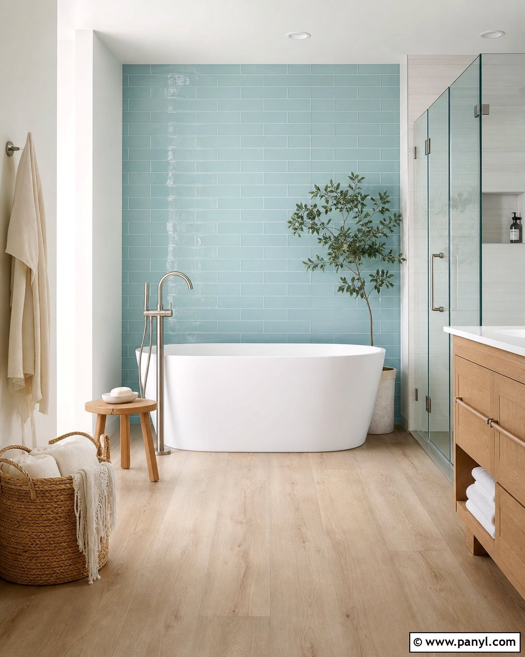 Light Blue Bathtub Accent Wall - 35 light blue accent wall ideas