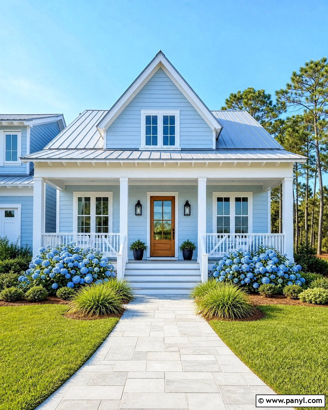 Light Blue Beach House Exterior With White Trim - 20 beach house exterior paint colors