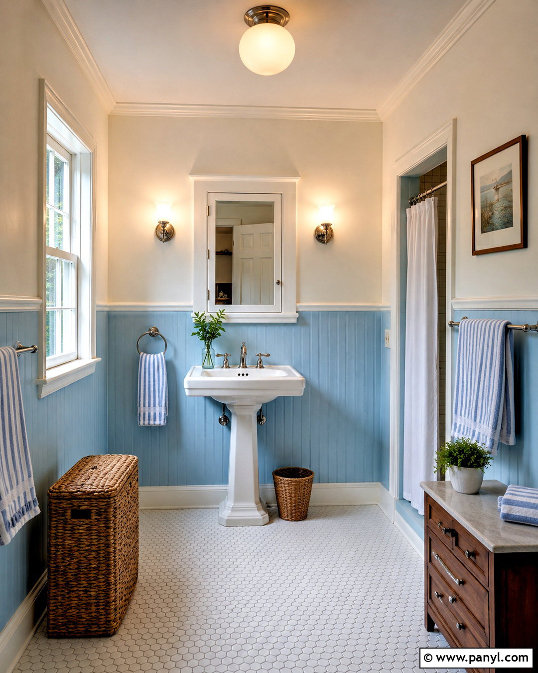Light Blue Beadboard Bathroom - 20 light blue and white bathroom ideas