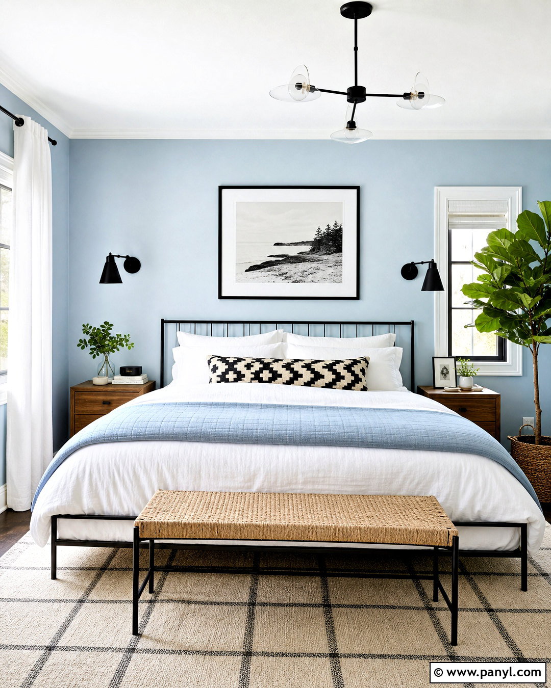Light Blue Bedroom With Black Accents - 20 light blue walls bedroom ideas