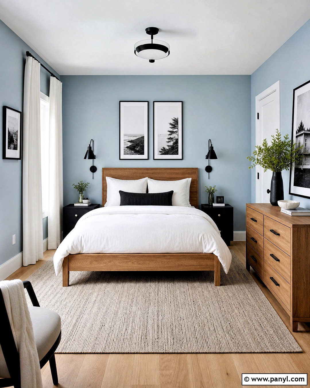 Light Blue Bedroom With Black Accents - 20 light blue wall bedroom ideas