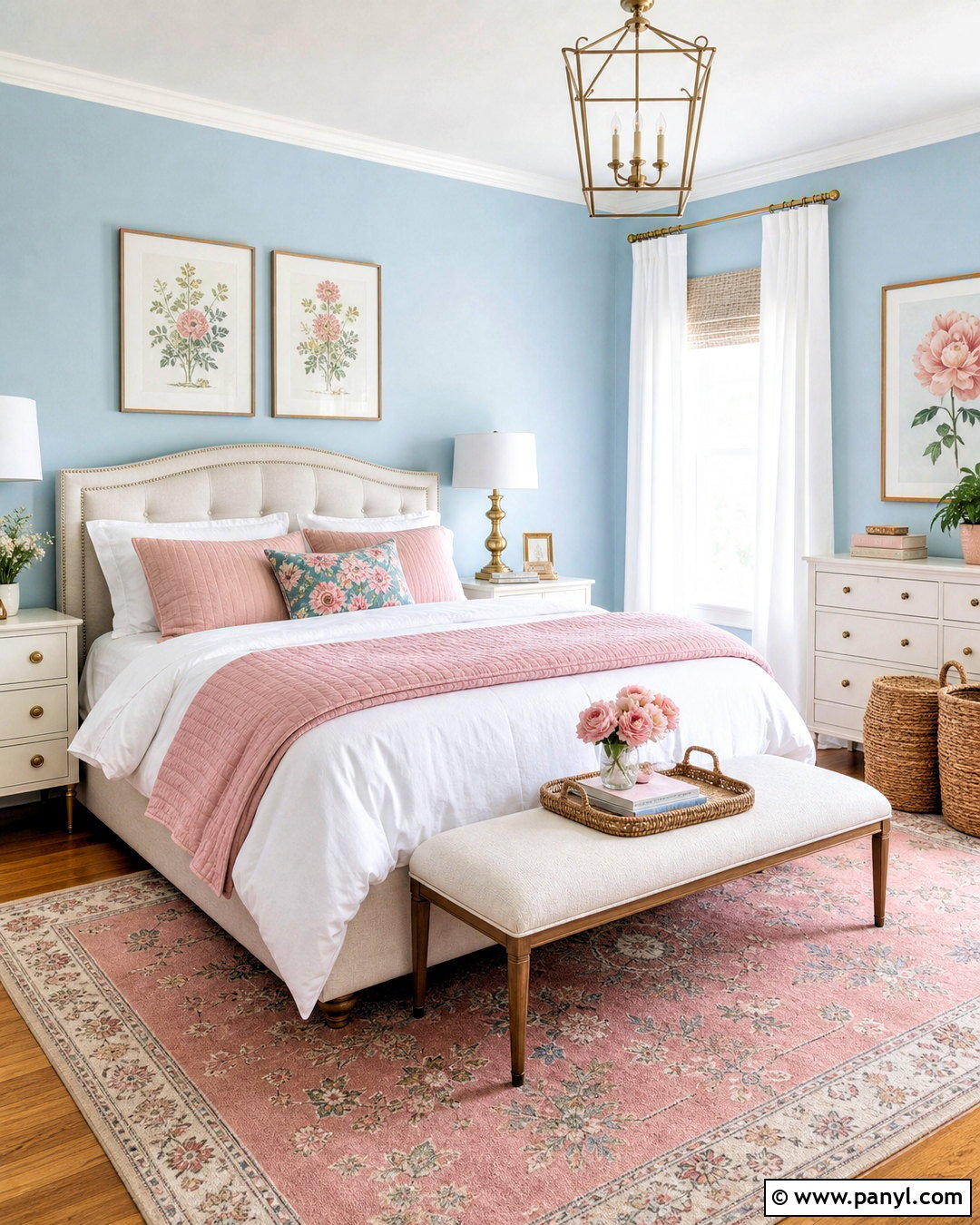 Light Blue Bedroom With Blush Pink - 20 light blue walls bedroom ideas