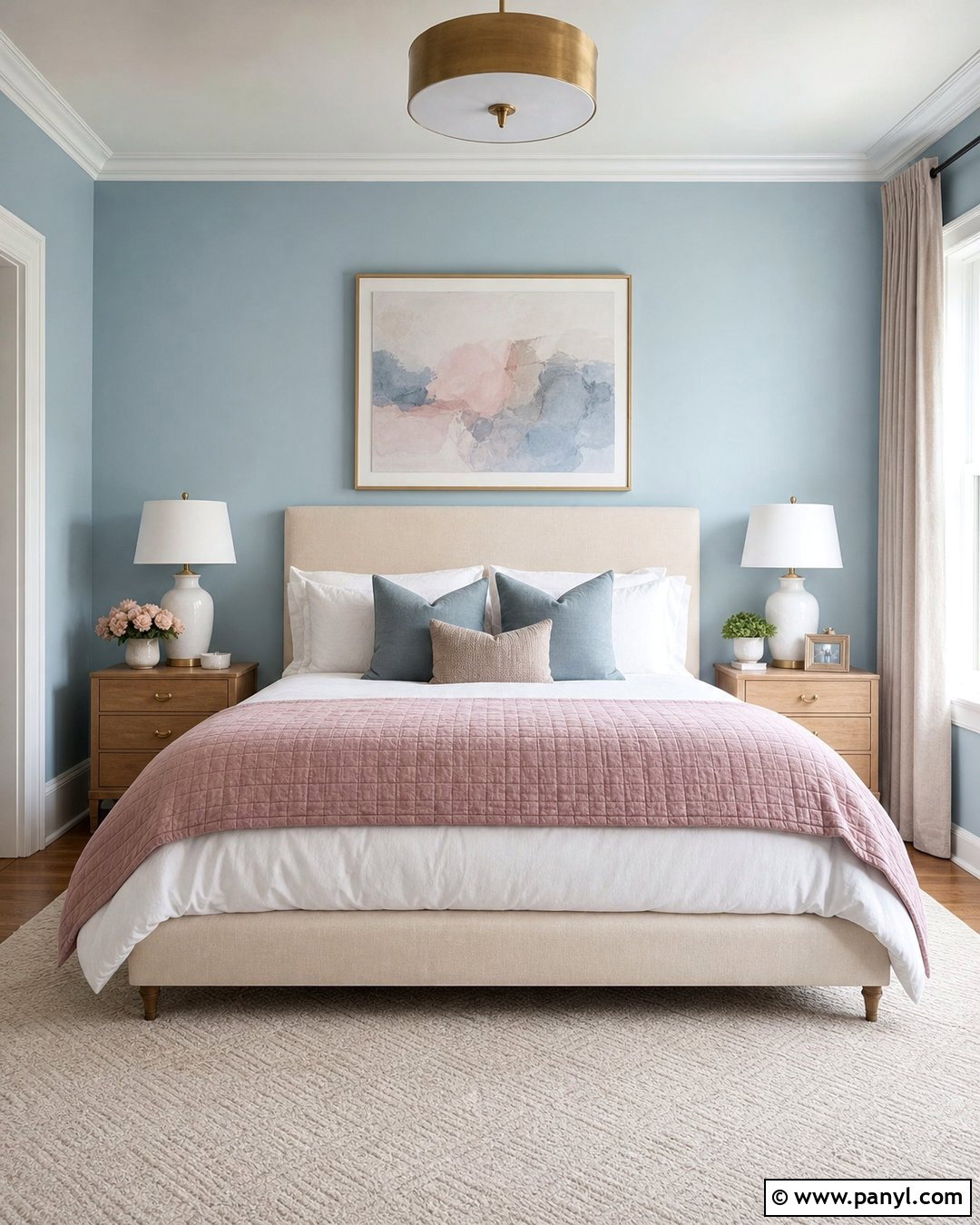 Light Blue Bedroom With Blush Pink - 35 Light Blue Wall Color Ideas
