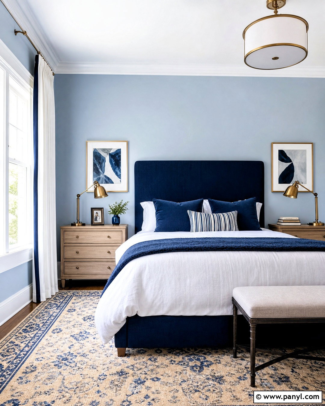 Light Blue Bedroom With Navy Accents - 20 light blue walls bedroom ideas