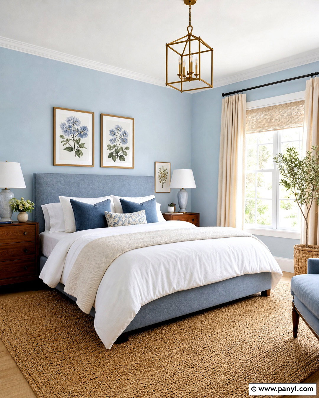 Light Blue Bedroom With White Bedding - 20 light blue interior ideas