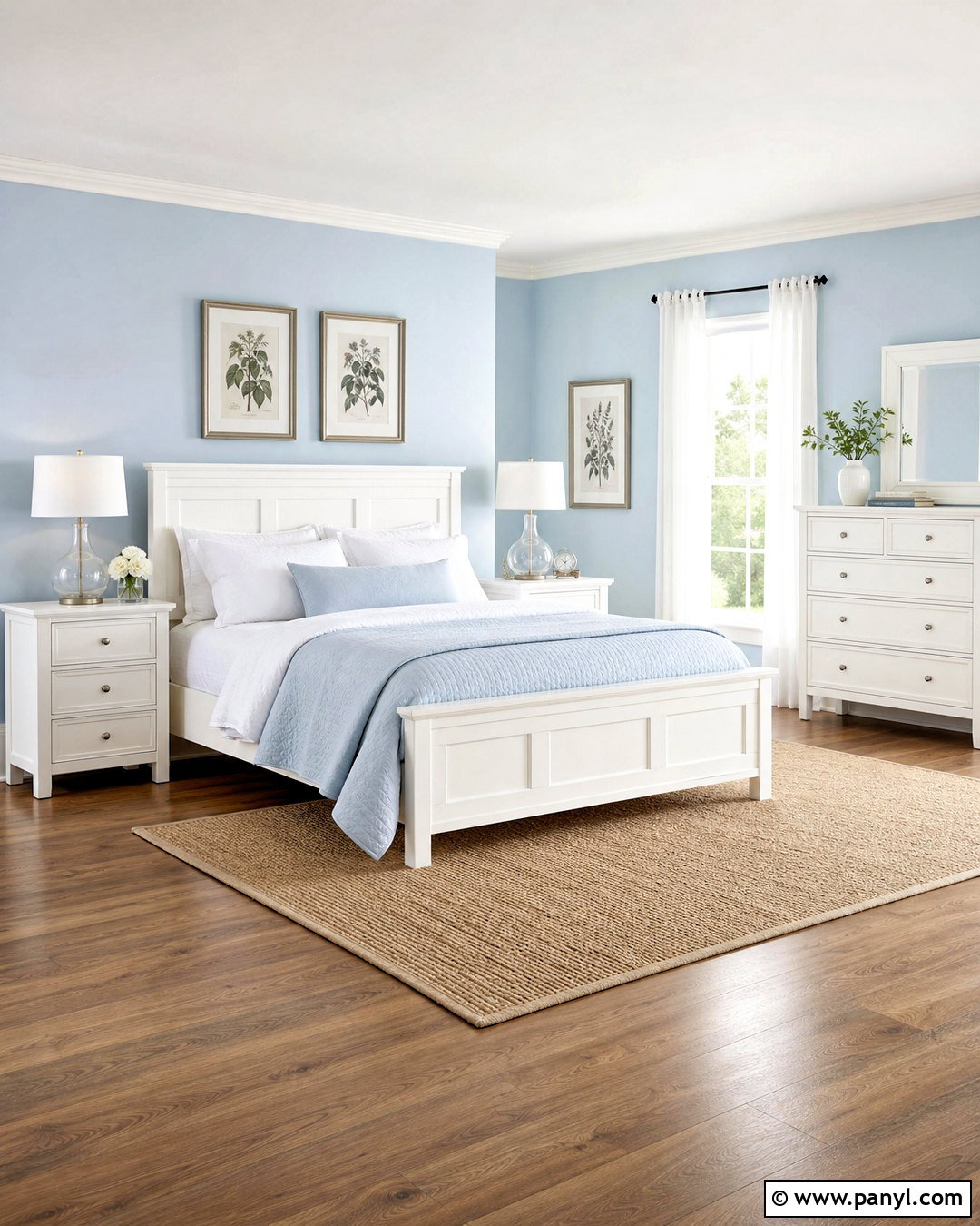 Light Blue Bedroom With White Furniture - 20 light blue wall bedroom ideas