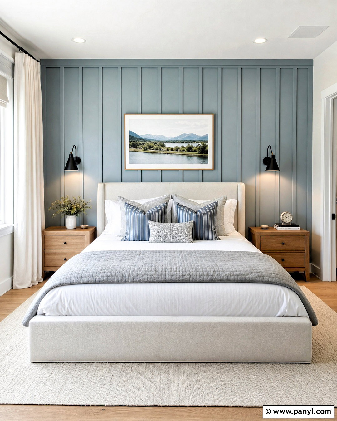 Light Blue Board And Batten Accent Wall - 20 light blue accent wall bedroom ideas