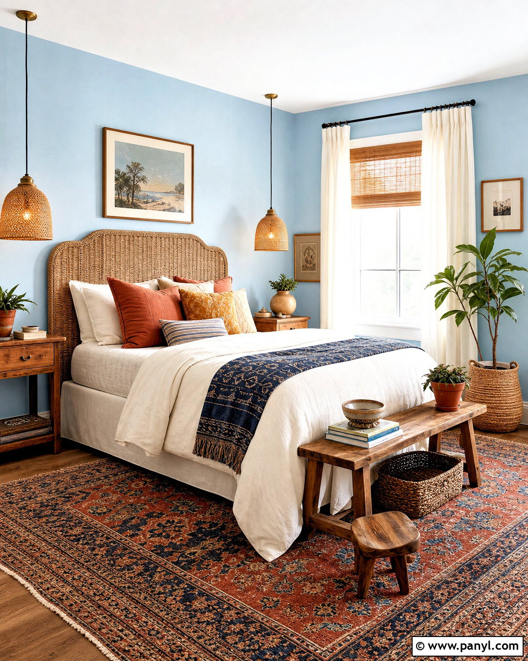 Light Blue Boho Bedroom - 20 light blue walls bedroom ideas