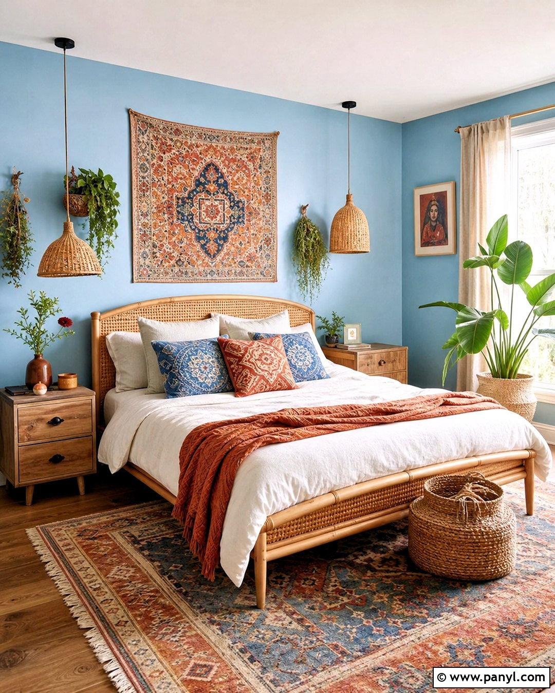 Light Blue Boho Bedroom - 20 light blue wall bedroom ideas