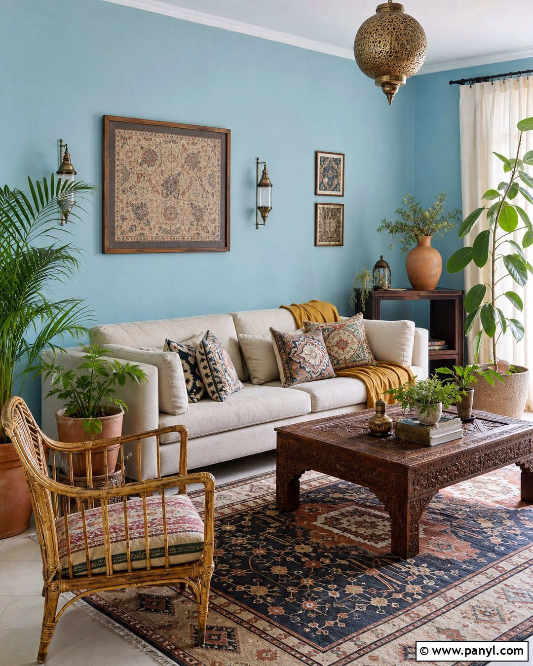 Light Blue Boho Walls - 35 light blue wall paint ideas