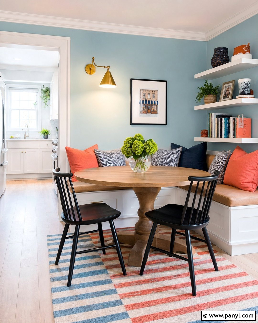 Light Blue Breakfast Nook Wall - 35 light blue accent wall ideas