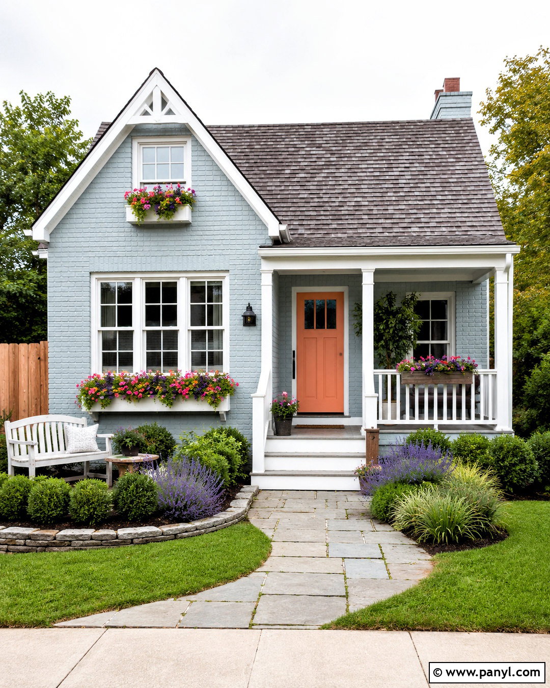 Light Blue Brick Cottage Exterior - 20 blue brick wall ideas