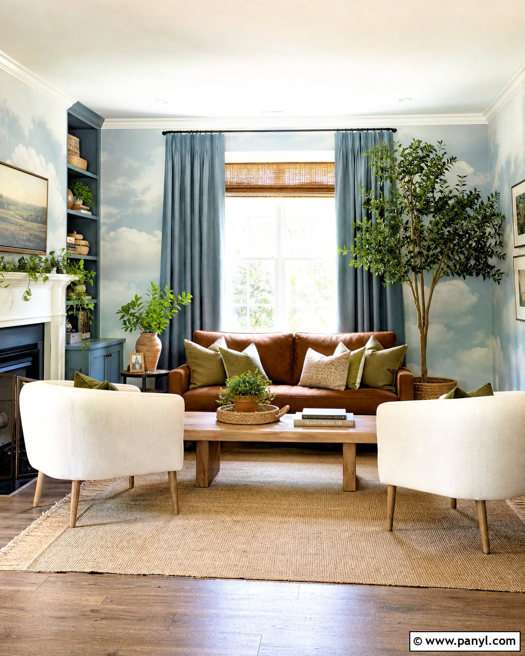 Light Blue Brown And Green Living Room - 20 light blue and brown living room ideas