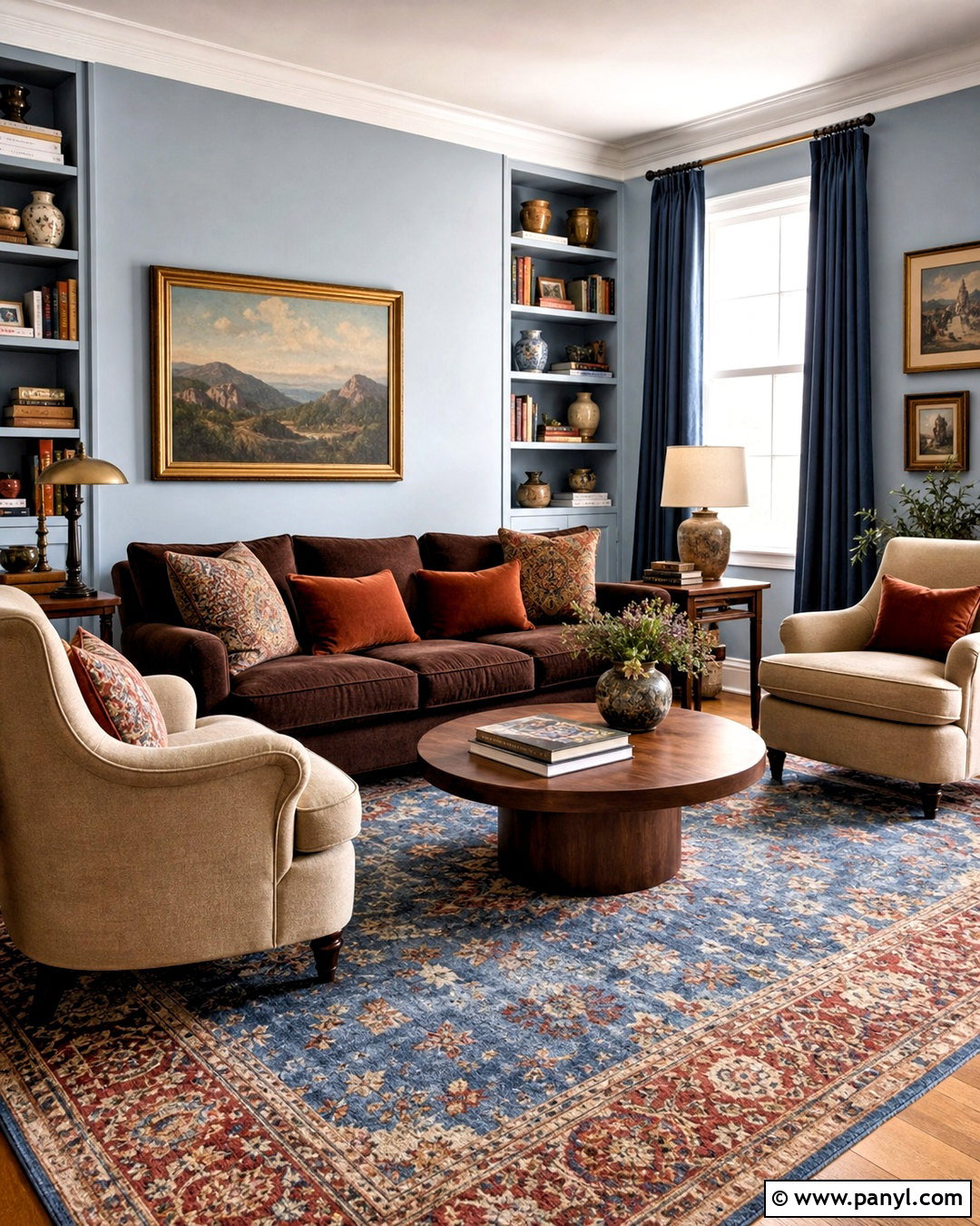 Light Blue Brown And Rust Living Room - 20 light blue and brown living room ideas