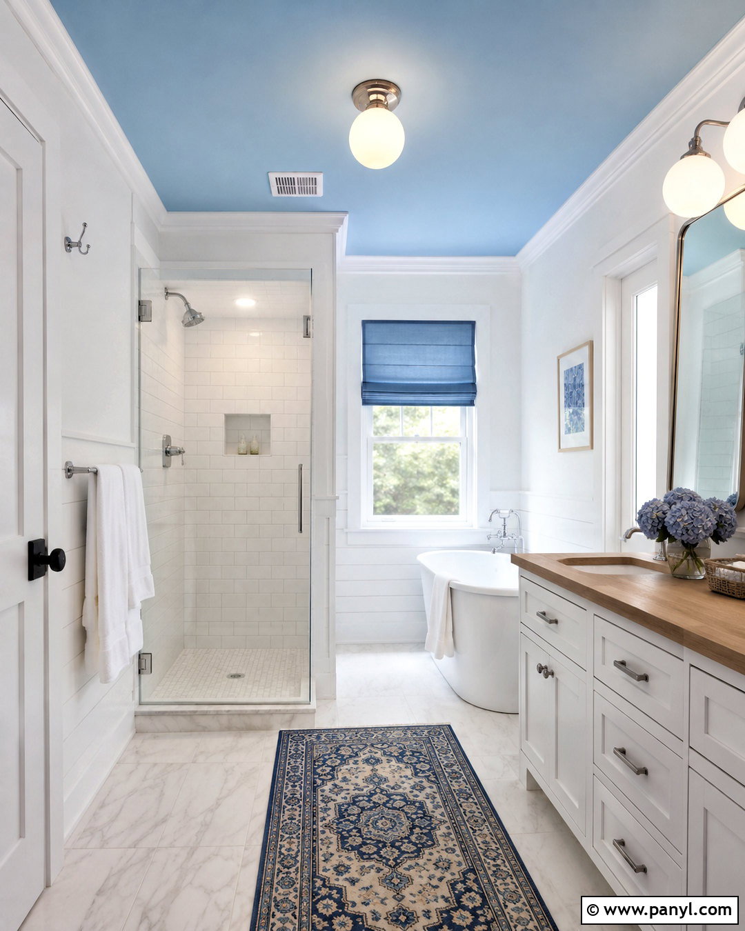 Light Blue Ceiling Bathroom - 20 light blue and white bathroom ideas