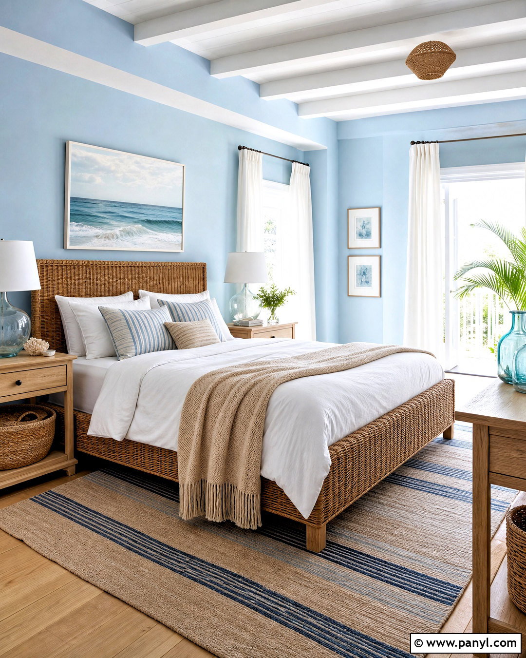 Light Blue Coastal Bedroom - 20 light blue walls bedroom ideas