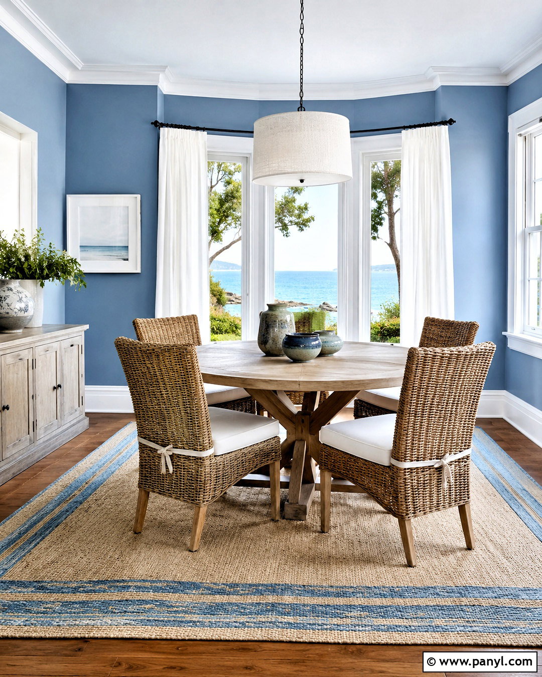 Light Blue Coastal Dining Room - 20 light blue interior design ideas