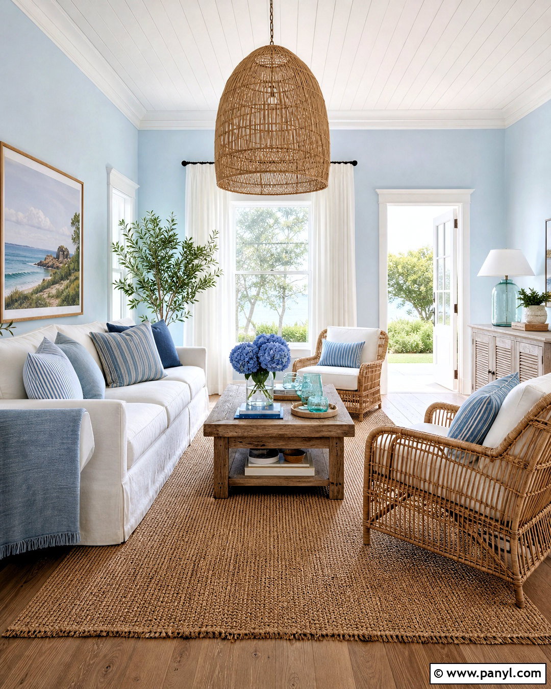 Light Blue Coastal Living Room - 20 light blue living room ideas
