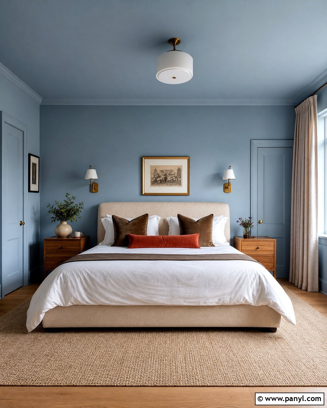 Light Blue Color Drenched Bedroom - 35 Light Blue Wall Color Ideas