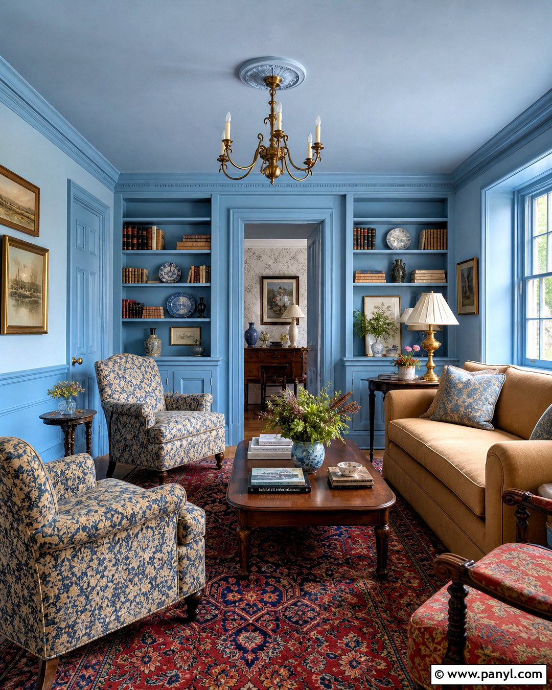 Light Blue Color Drenched Sitting Room - 20 light blue interior ideas