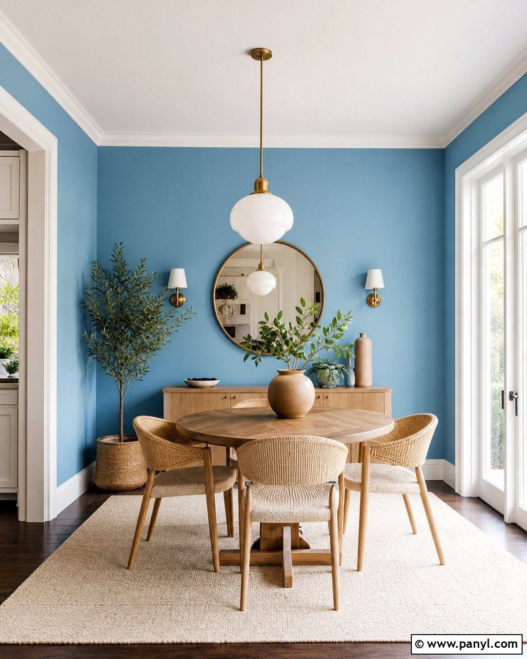 Light Blue Dining Room Feature Wall - 35 blue feature wall ideas