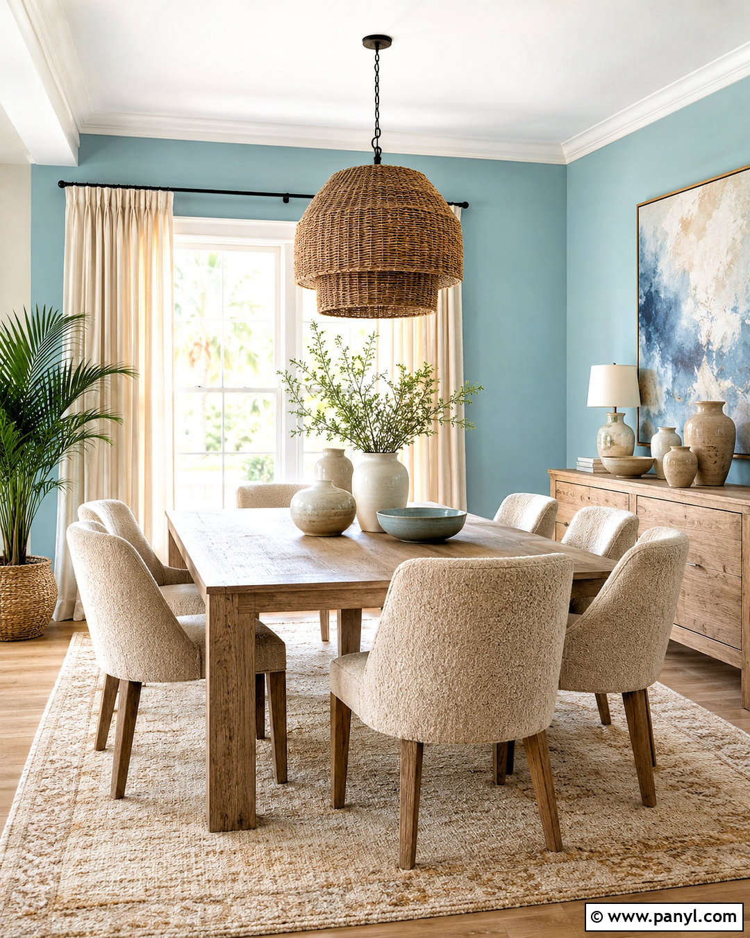 Light Blue Dining Room With Beige Furniture - 20 light blue dining room ideas