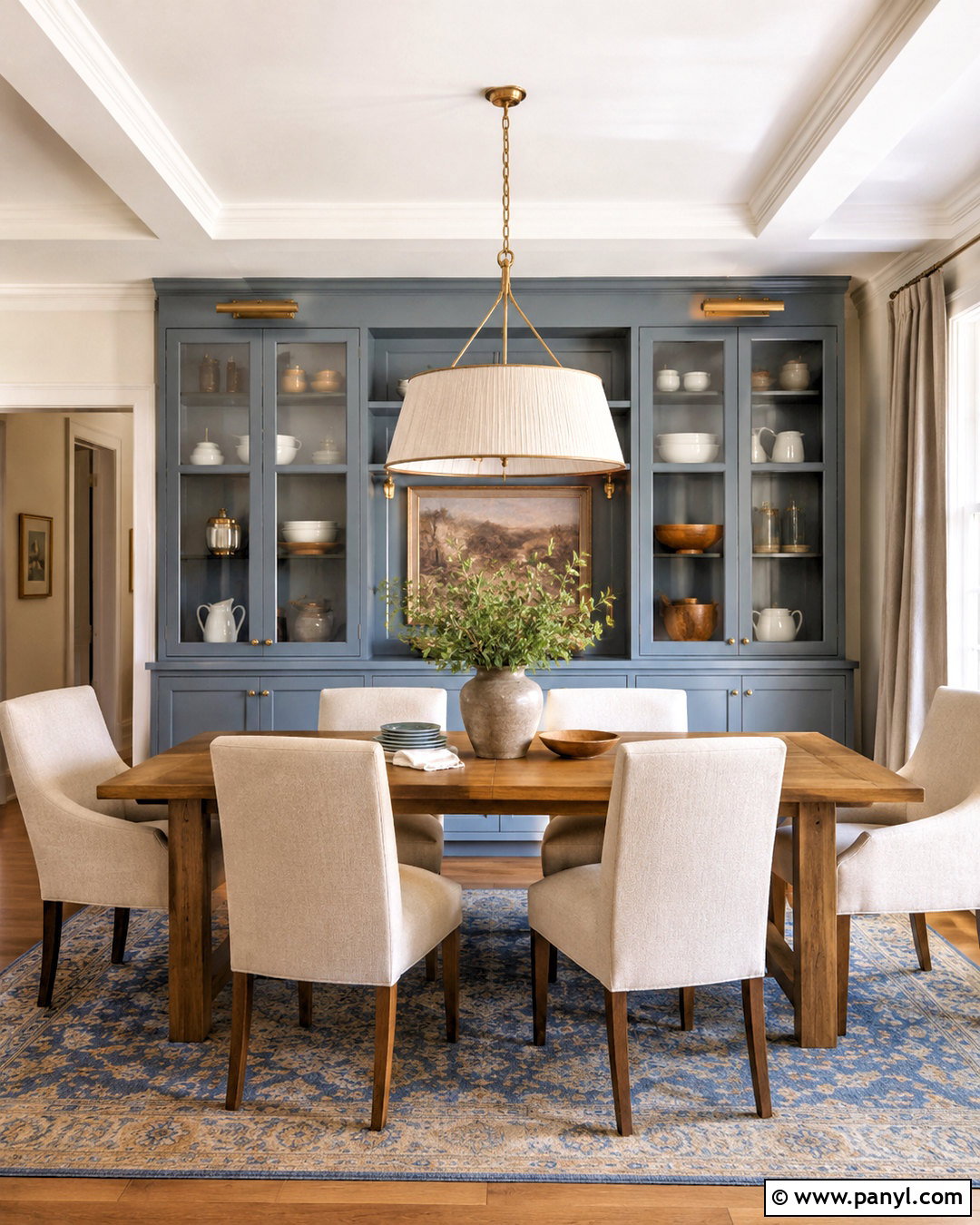 Light Blue Dining Room With Built-In Cabinets - 20 light blue dining room ideas