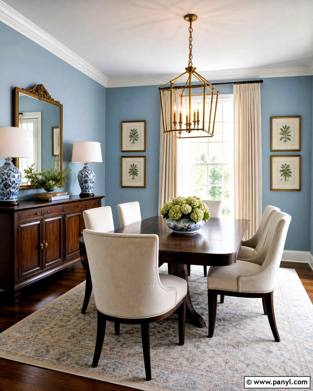 Light Blue Dining Room With Dark Wood Furniture - 20 light blue interior ideas