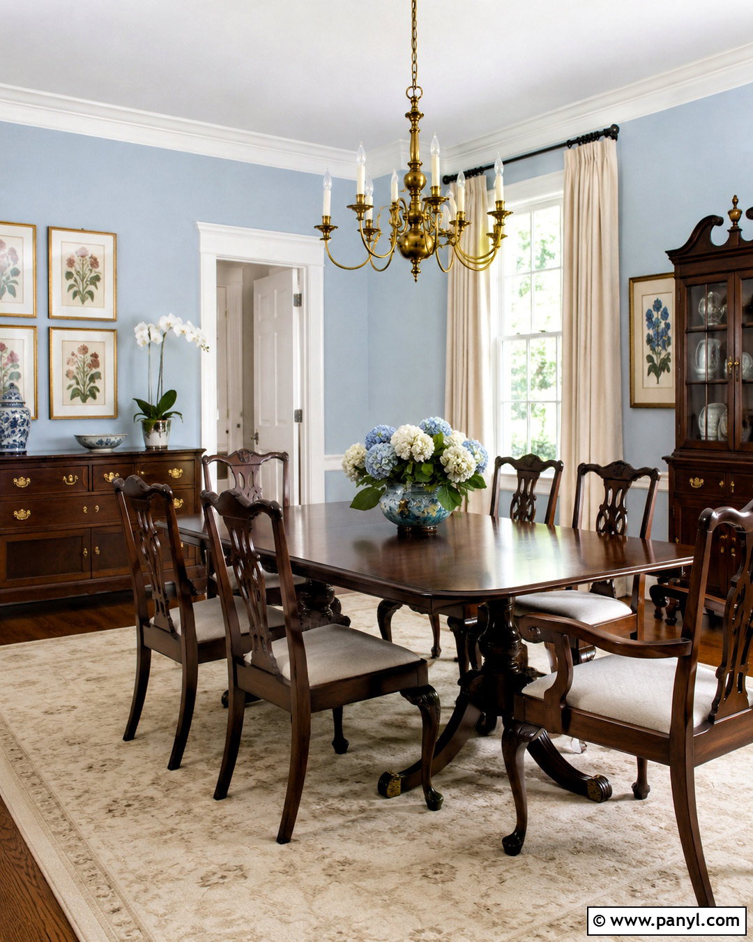 Light Blue Dining Room With Dark Wood Furniture - 20 light blue dining room ideas