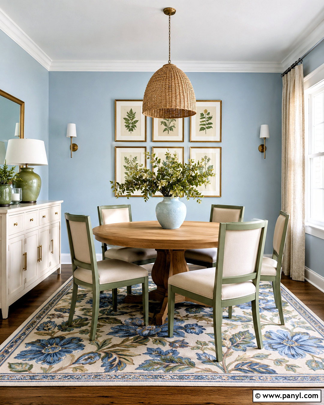 Light Blue Dining Room With Green Accents - 20 light blue dining room ideas