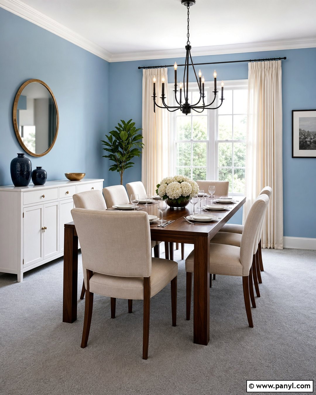 Light Blue Dining Room With Grey Carpet - 20 Light Blue Walls Grey Carpet Ideas