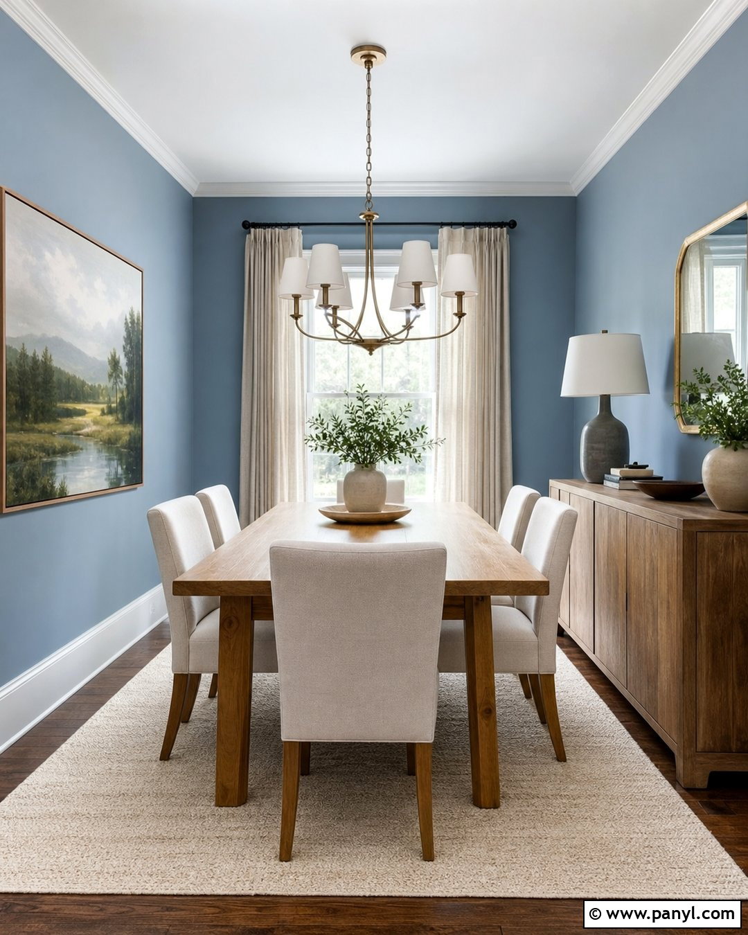 Light Blue Dining Room With Natural Oak - 35 Light Blue Wall Color Ideas